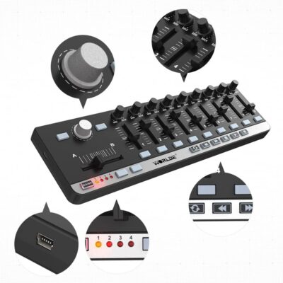 61qH47gmi9L. AC SL1000 Portable Mini USB 9 Slim-Line Control MIDI Controller Keyboard Controller