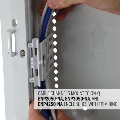 OnQ5-Inch Mounting Plate for On-Q Enclosures – Customizable Accessory for Media Panels, Structured Wiring, and Home Networking – 5 Width x 1.5x Depth – Includes Clips & Cable Mangement – AC1050-EMK