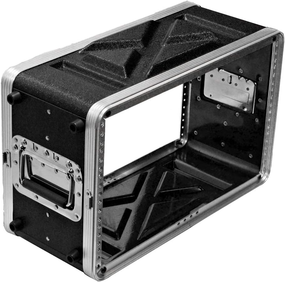 Seismic Audio – SALWR6S – Lightweight 6 Space Compact ABS Rack Case – 6U PA DJ Amp Effects Shallow Rack Case