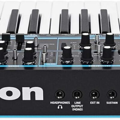 Novation BASS STATION II Bundle: 25-Key Monophonic MIDI USB Analog Keyboard Synthesizer, ATH-M40x Closed-Back Dynamic Studio Monitor Headphones, 2-items