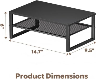 61w7MvXyTGL. AC SL1309 Ekisemio 2-Tier Computer Monitor Stand Riser, Desk Organizer for Monitor, Black