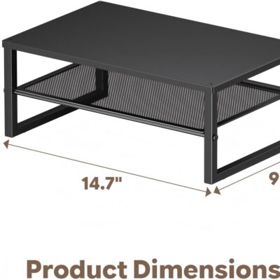 61w7MvXyTGL. AC SL1309 Ekisemio 2-Tier Computer Monitor Stand Riser, Desk Organizer for Monitor, Black