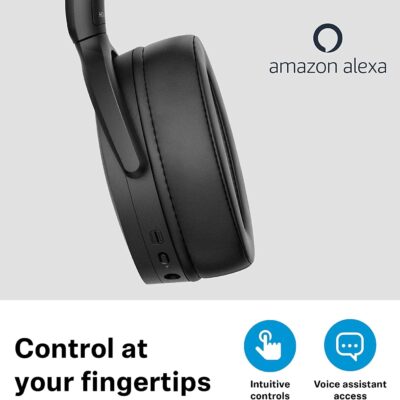 Sennheiser HD 450SE Black Bluetooth 5.0 Wireless Headphone with Alexa Built-in – Active Noise Cancellation, 30-Hour Battery Life, USB-C Fast Charging, Foldable – Black