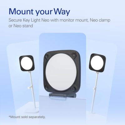 61ygReoryeL. AC SL1500 Elgato Key Light Neo Black: Studio Light, Monitor Mount, Wi-Fi
