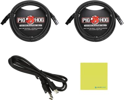 61zDsnyK1dL. AC SL1000 Arturia MiniFuse 4 Versatile Desktop USB-C Audio Interface, White w/ 2-Pack Pig Hog PHM10 8mm XLR Microphone Cable and Liquid Audio Polishing Cloth