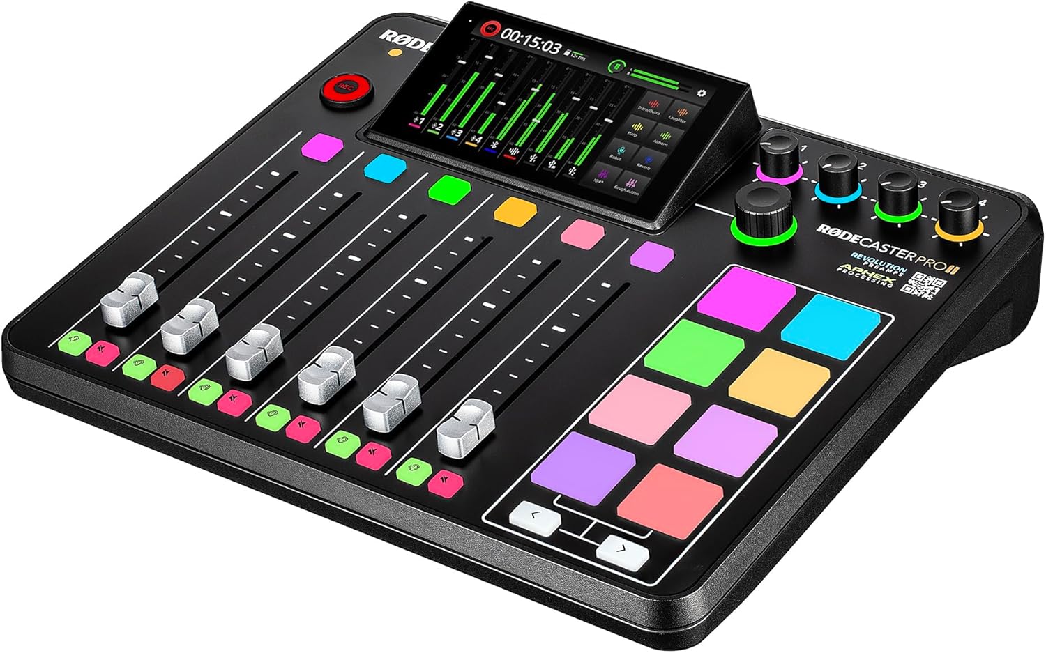 RODE RODECaster Pro II + RODECaster Video All-in-One Production Console + 64GB Micro SD Memory Card + 4x 10 Foot XLR + 2x USB-C + 4x 1/4 TRS + Cable Ties + Fiber Cloth (Bundle)