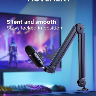 711sFLrxaoL. AC SL1500 InnoGear Mic Boom Arm Microphone Stand Cable Management for Blue Yeti FIFINE AM8 K669B HyperX QuadCast S SoloCast AT2020 Shure SM7B MV7 and Other Microphone