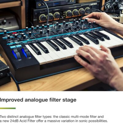712yemMtg3L. AC SL1500 1781148840 9899 Novation Bass Station II Analog Monosynth – includes 64 factory patches, pattern-based step sequencer and arpeggiator, two oscillators plus an additional sub oscillator