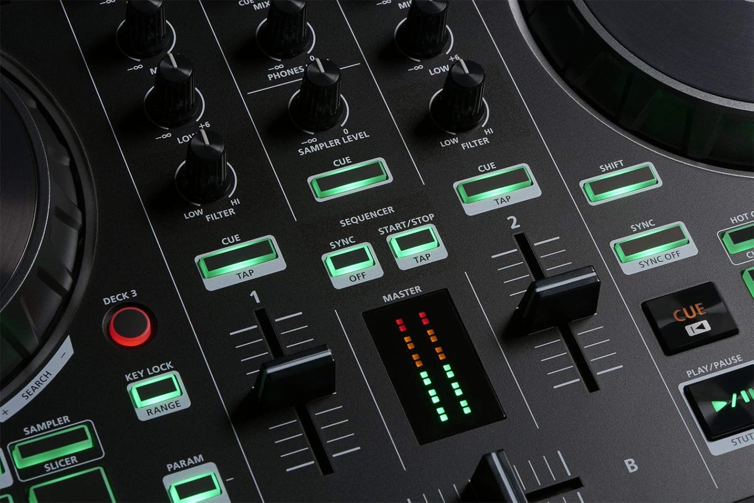 Roland DJ-202 DJ Controller Bundle with Stand, Headphones, and Austin Bazaar Polishing Cloth