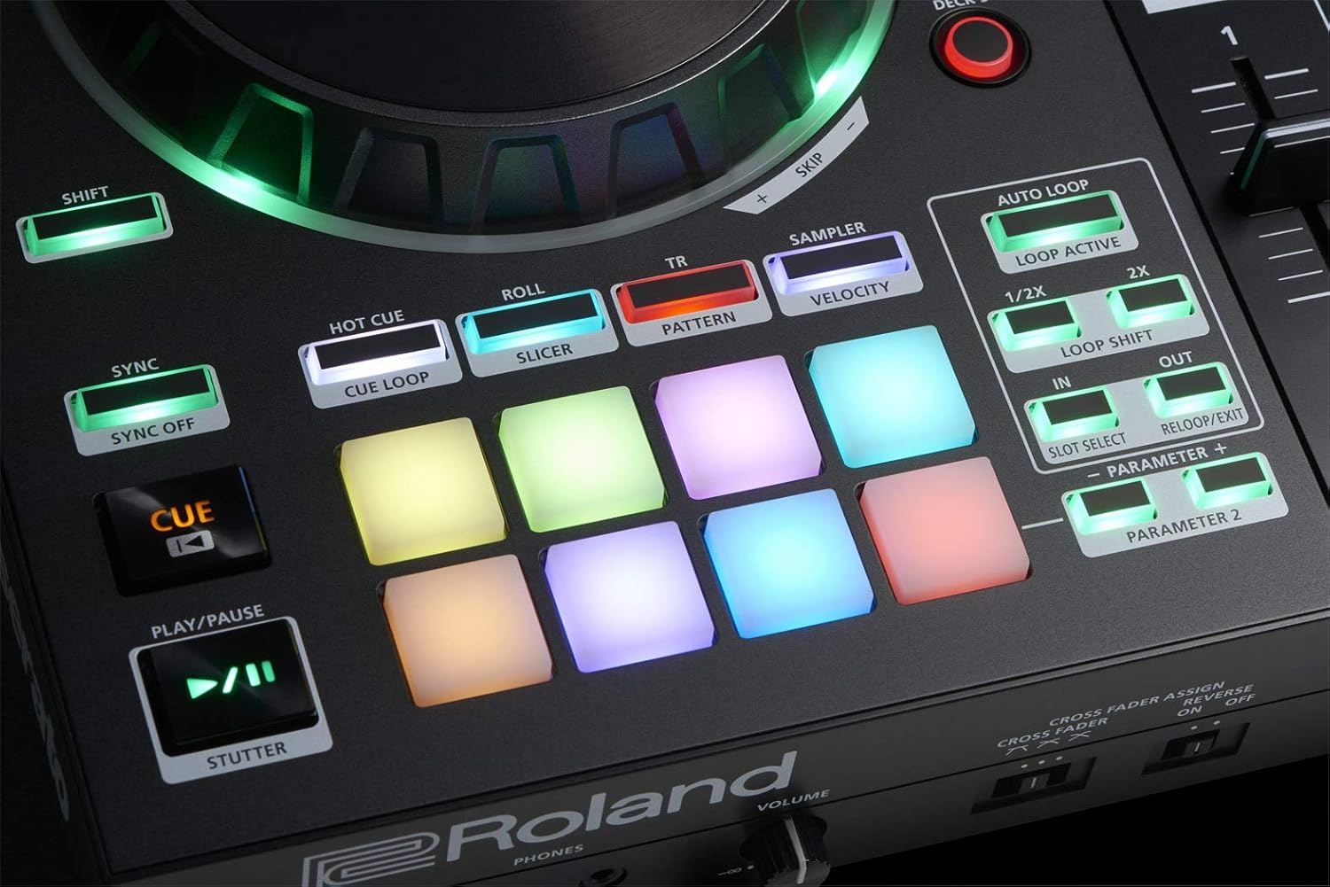 Roland DJ-505 DJ Controller Bundle with Stand, Headphones, and Austin Bazaar Polishing Cloth