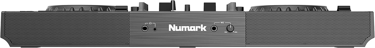 Numark Mixstream Pro Go Portable DJ Controller with Battery, Mixer with Stem Separation, Speakers, WiFi Streaming, Touchscreen, works with Serato DJ