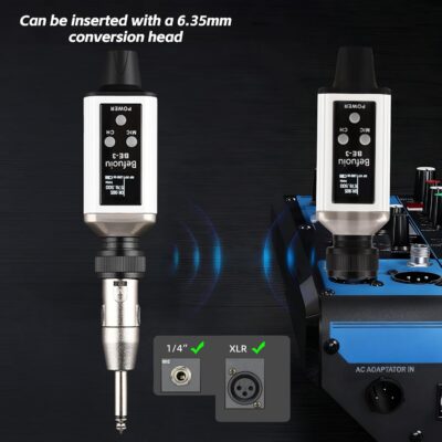 718lnAe2eL. AC SL1500 UHF Wireless In Ear Monitor System with Pro Earphone, Metal Wireless IEM System, 16 Adjustable Channel, Portable Rechargeable Transmitter and bodypack Receiver for Studio, Band, Live Performance