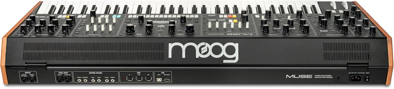 MOOG Muse – 8-Voice Analog Bi-Timbral Polyphonic Synthesizer with 61 Keys, 64-Step Sequencer, 256 Patches and Diffusion Delay