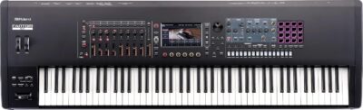 Roland Fantom 8 EX 88-Key Workstation Keyboard Synthesizer Bundle with Adjustable Stand, Sustain Pedal, Online Piano Lessons, Instructional DVD, and Austin Bazaar Polishing Cloth