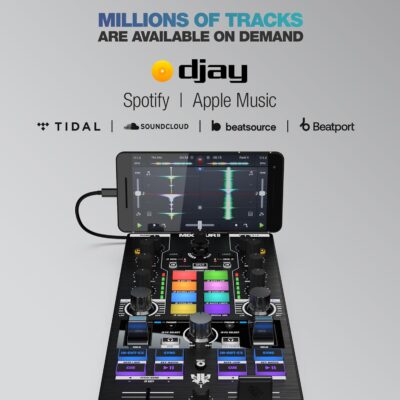 71C5kcYfATL. AC SL1500 Reloop Mixtour Pro High-quality, ultra-portable, all-in-one four-deck DJ controller with audio interface