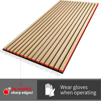 Art3d 6-Piece Wood Slat Acoustic Panels for Stylish Decor and Noise Reduction, 3D Textured Panel for Ceiling and Wall, Walnut