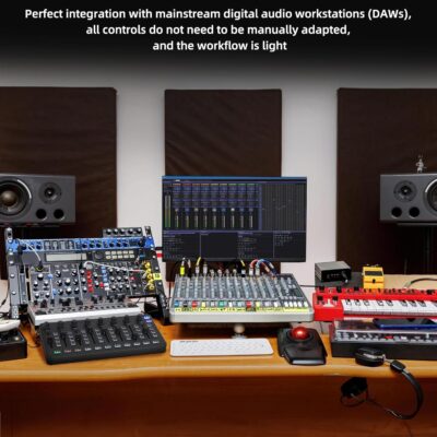 Wireless Midi Controller Mixer, Bluetooth Semi Weighted Professional dynamic keybed 8 Knobs and Music Production,Software Included (Black Mixer)