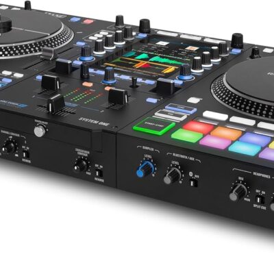71FSsJ3brL. AC SL1500 2 RANE SYSTEM ONE All-in-One Standalone Motorized DJ Controller with Engine DJ OS, Seamless Mixing on 2 Decks, Stems FX, Serato DJ Pro, XLR Outputs