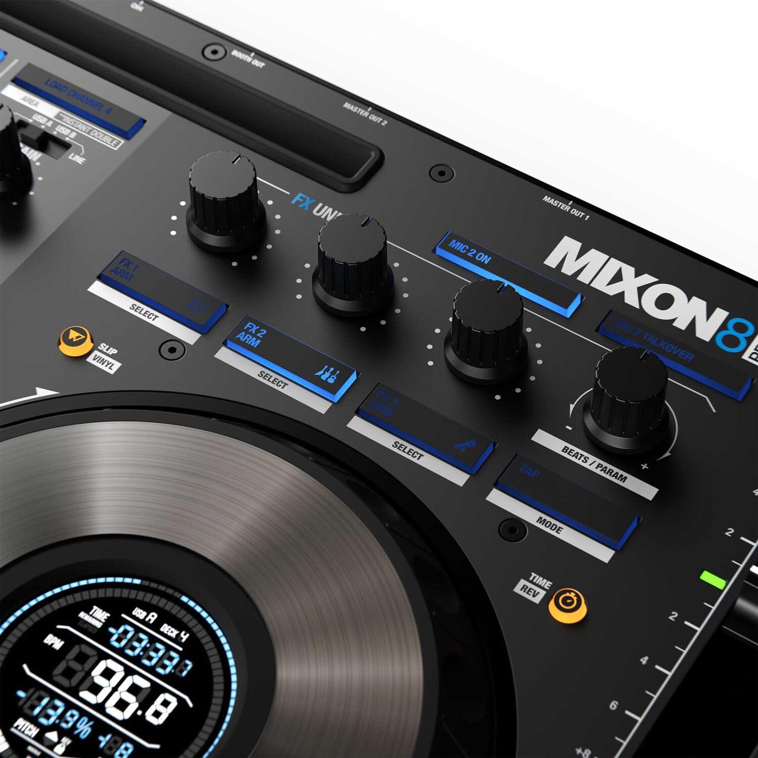 Reloop Mixon 8 Pro DJ Controller for Serato DJ with On-Stage LPT5000 DJ Laptop Stand, DJ Monitoring Headphones and Essential Cables for Connecting to DJ Controllers and Mixers