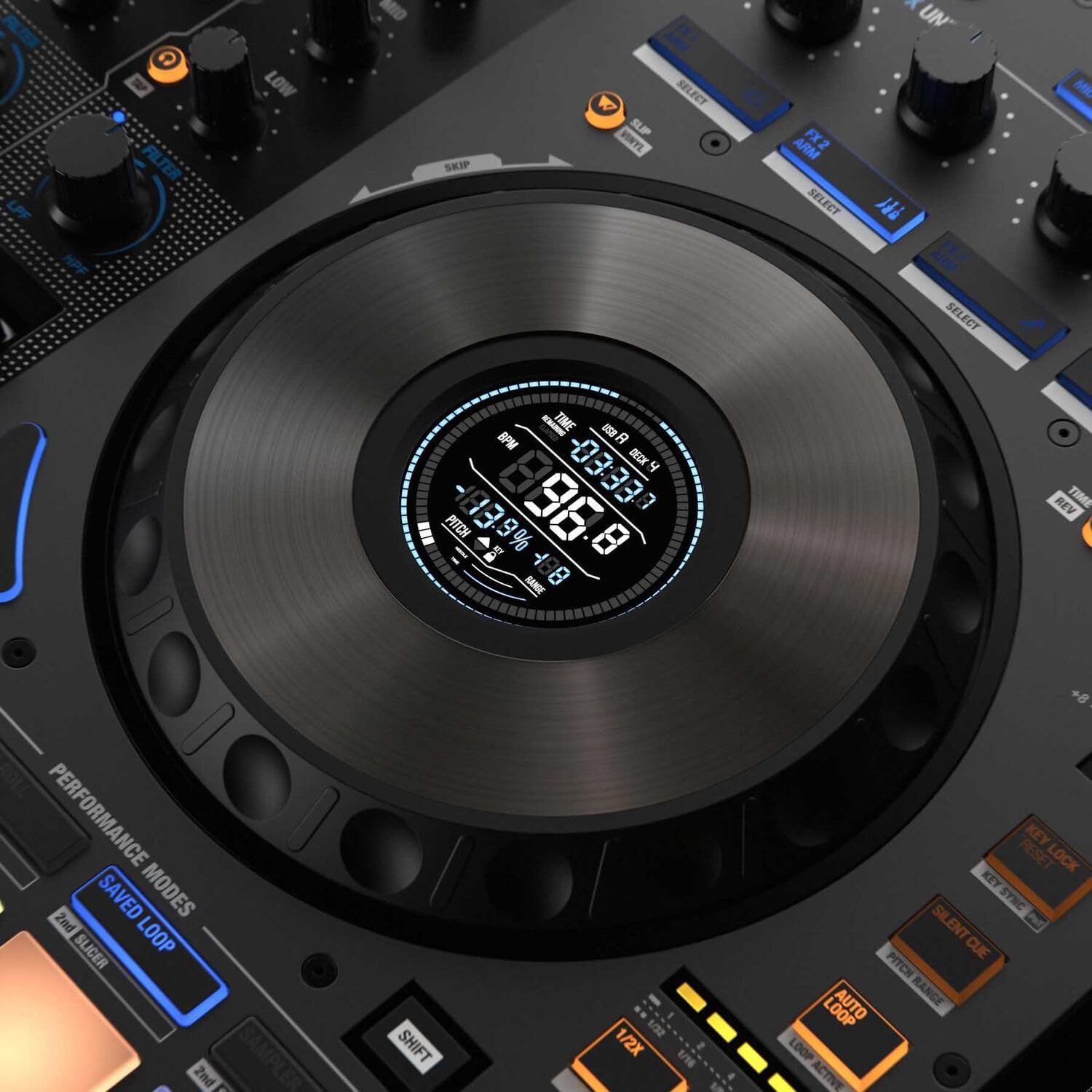 Reloop Mixon 8 Pro DJ Controller for Serato DJ with On-Stage LPT5000 DJ Laptop Stand, DJ Monitoring Headphones and Essential Cables for Connecting to DJ Controllers and Mixers