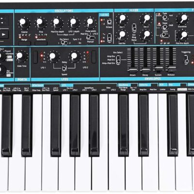 Novation BASS STATION II Bundle: 25-Key Monophonic MIDI USB Analog Keyboard Synthesizer, ATH-M40x Closed-Back Dynamic Studio Monitor Headphones, 2-items