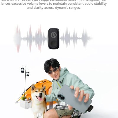 Hollyland Lark A1 Wireless Mini Microphone for iPhone & Android, 48kHz/24-bit, 3-Level Intelligent Noise Cancel, Microphone for YouTube, Podcast, Vlogging (Black, 2TX + 2RX + Charging Case)