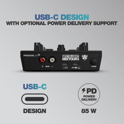 71LvJtj6LKL. AC SL1500 Reloop Mixtour Pro High-quality, ultra-portable, all-in-one four-deck DJ controller with audio interface