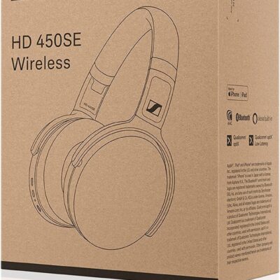 Sennheiser HD 450SE Black Bluetooth 5.0 Wireless Headphone with Alexa Built-in – Active Noise Cancellation, 30-Hour Battery Life, USB-C Fast Charging, Foldable – Black