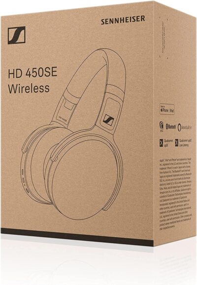 Sennheiser HD 450SE Black Bluetooth 5.0 Wireless Headphone with Alexa Built-in – Active Noise Cancellation, 30-Hour Battery Life, USB-C Fast Charging, Foldable – Black