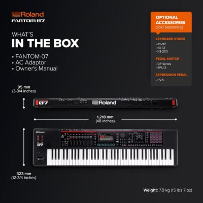 71NGxHxL0BL. AC SL1500 1781146620 3458 FANTOM-07 brings your creative world together,combining the sonic power and fluid workflow of the top-of-the-line FANTOM series in streamlined instruments that go everywhere your inspiration takes you