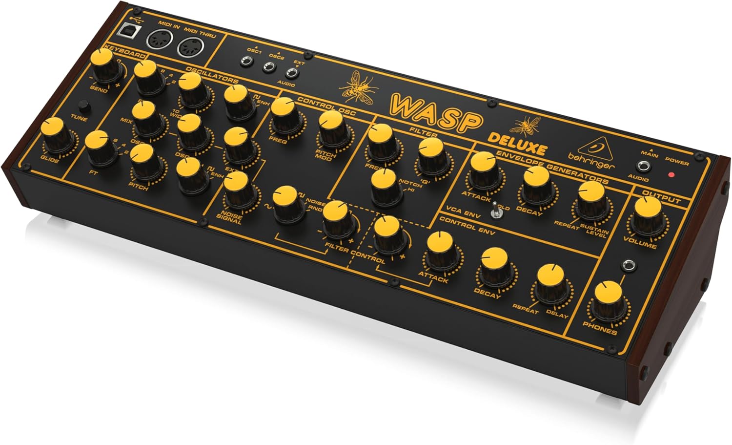Behringer WASP DELUXE Legendary Analog Synthesizer with Dual OSCs, Multi-Mode VCF, 16-Voice Poly Chain and Eurorack Format