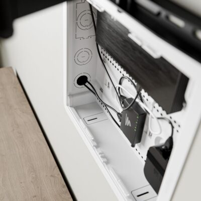 Legrand – OnQ Cable Management, In-Wall Media Box, Dual Purpose Structured Wiring Enclosure with Mounting Bracket, Home Networking Panel, 17 inch, White, ENP1705NAV1