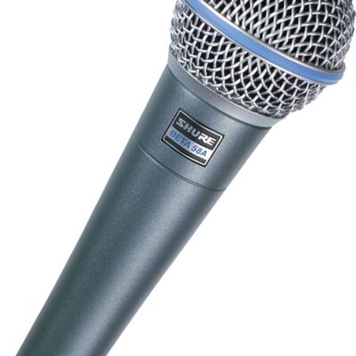 71OlxIOdoUL. AC SL1377 Shure Beta 58A Supercardioid Vocal Microphone & Pig Hog Black & White Woven Mic Cable, 20ft XLR – Bundle