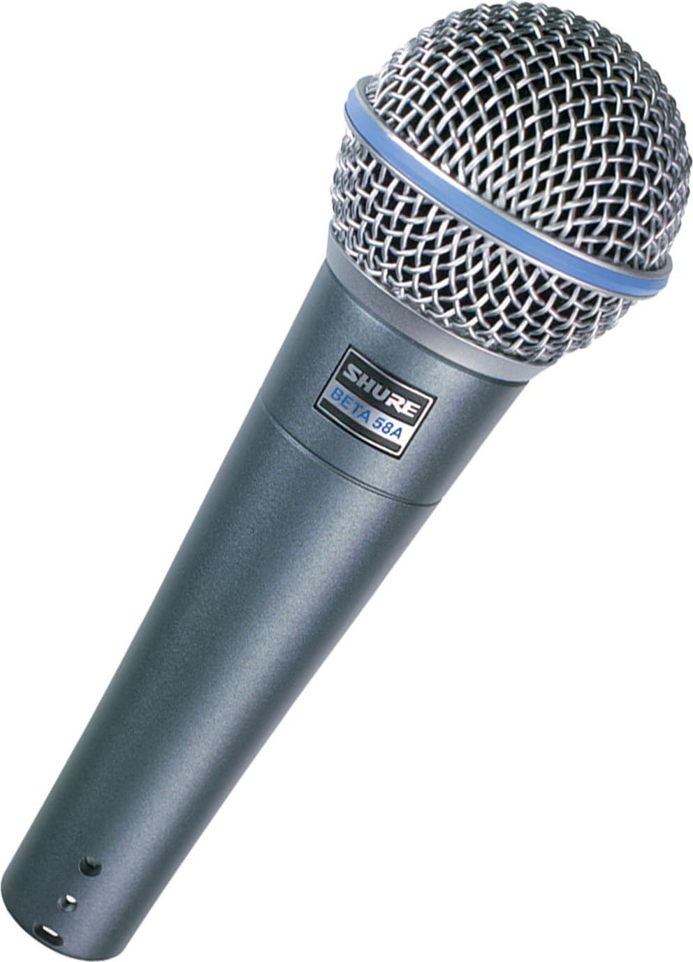 Shure Beta 58A Supercardioid Vocal Microphone & Pig Hog Black & White Woven Mic Cable, 20ft XLR – Bundle