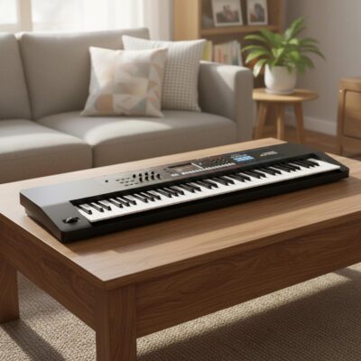 71P5i4FlYL. AC SL1500 Roland JUNO-D8 Synthesizer Bundle with Adjustable Stand, Bench, Sustain Pedal, Cover, Austin Bazaar Instructional Video, and Polishing Cloth