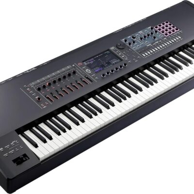 Roland Fantom 8 EX 88-Key Workstation Keyboard Synthesizer Bundle with Adjustable Stand, Sustain Pedal, Online Piano Lessons, Instructional DVD, and Austin Bazaar Polishing Cloth