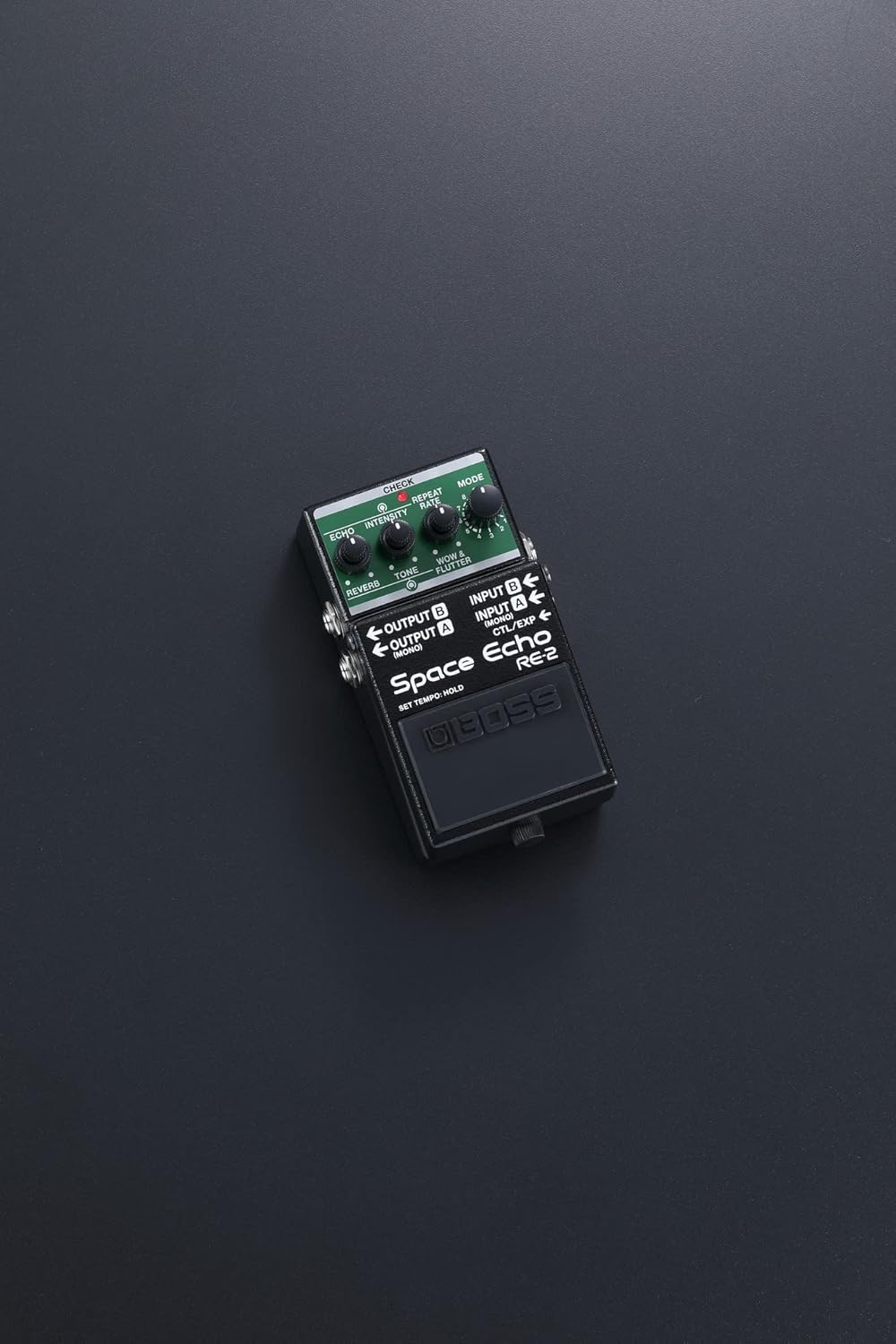 Boss RE-2 Space Echo Delay and Reverb Effects Bundle with Gearlux Power Supply, Instrument Cable, Patch Cable, and Picks
