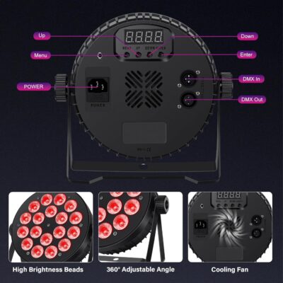 71RXP HIHcL. AC SL1500 LED Par Lights DMX,90W RGBW 4IN1 LED Stage Par Lights Stage DJ Par Can Light Sound Activated Auto Play by Remote&DMX Control for Events Wedding Party DJ Stage Live Show 2 Pack