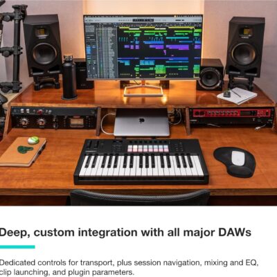 Novation Launchkey 37 MK4 — Compact 37 Key, USB, MIDI Keyboard Controller with DAW Integration. Chord Mode, Scale Mode, 8 Drum Pads, and Arpeggiator — Includes Software Bundle for Music Production