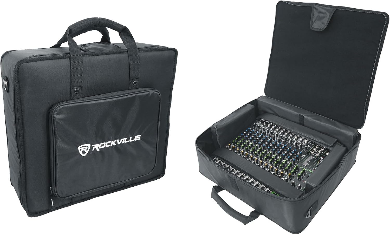 Audiosavings Bundle: Mackie ProFX16v3 16-Channel 4-Bus Professional Effects Mixer w/USB ProFX16v3 Bundle with Rockville MBP2220 22×20 Pro Mixer Bag & Thick Foam+Semi-Hard+6 Padded Dividers (2 Items)