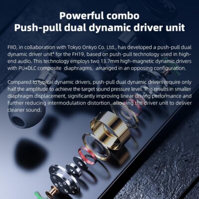 71Ty4vTGsQL. AC SL1000 FiiO FH19 HiFi IEM Earphone| 2 Dynamic+ 6 BA Hybrid Driver IEM, Detachable MMCX Headphone Cable for Musician Audiophile
