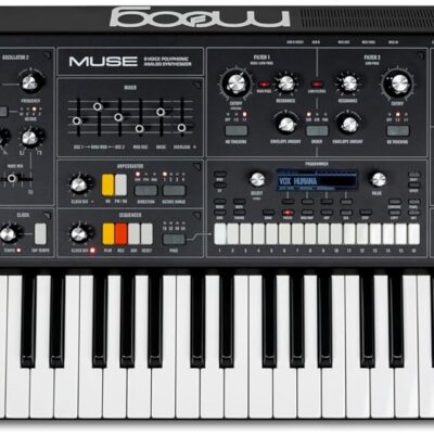 71UcS9y2OL. AC SL1500 MOOG Muse – 8-Voice Analog Bi-Timbral Polyphonic Synthesizer with 61 Keys, 64-Step Sequencer, 256 Patches and Diffusion Delay