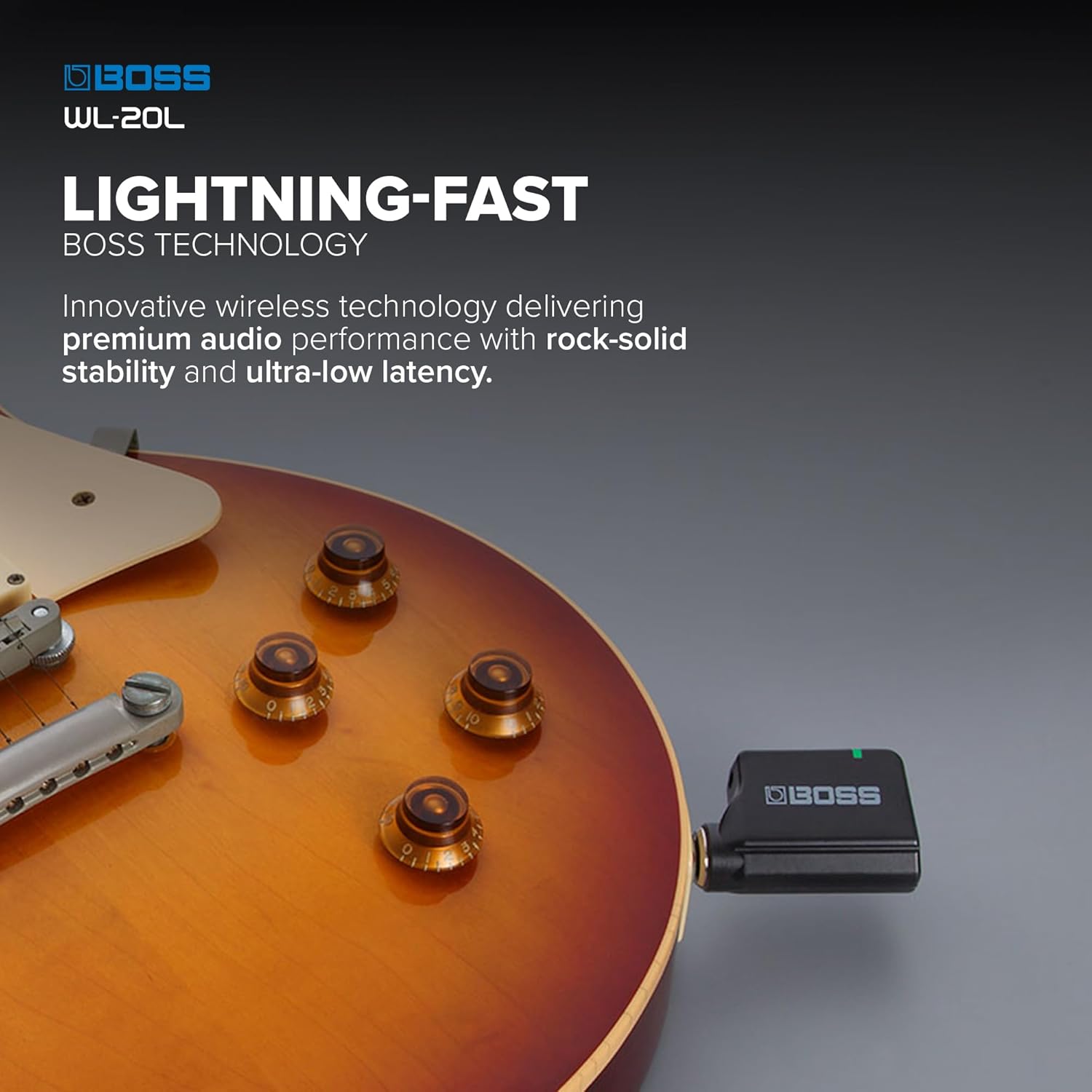 BOSS WL-20L | Compact Wireless Instrument System | Plug-And-Play Wireless System for Acoustic/Electric Guitars & More| Lightning-Fast BOSS Technology | No Cable Tone Simulation | Up To 50ft Range