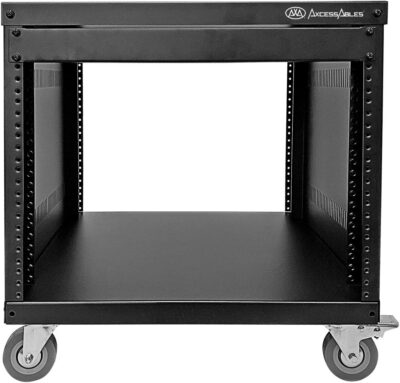 71WJldmAwML. AC SL1200 AxcessAbles 8U 19 Homelab Server Rack | 550-LB Capacity | Open Frame with Removable Side Panels | Rolling Rack Cabinet w/Locking 3 Casters | Network, AV & Studio Gear | Includes 5mm & 6mm Screws
