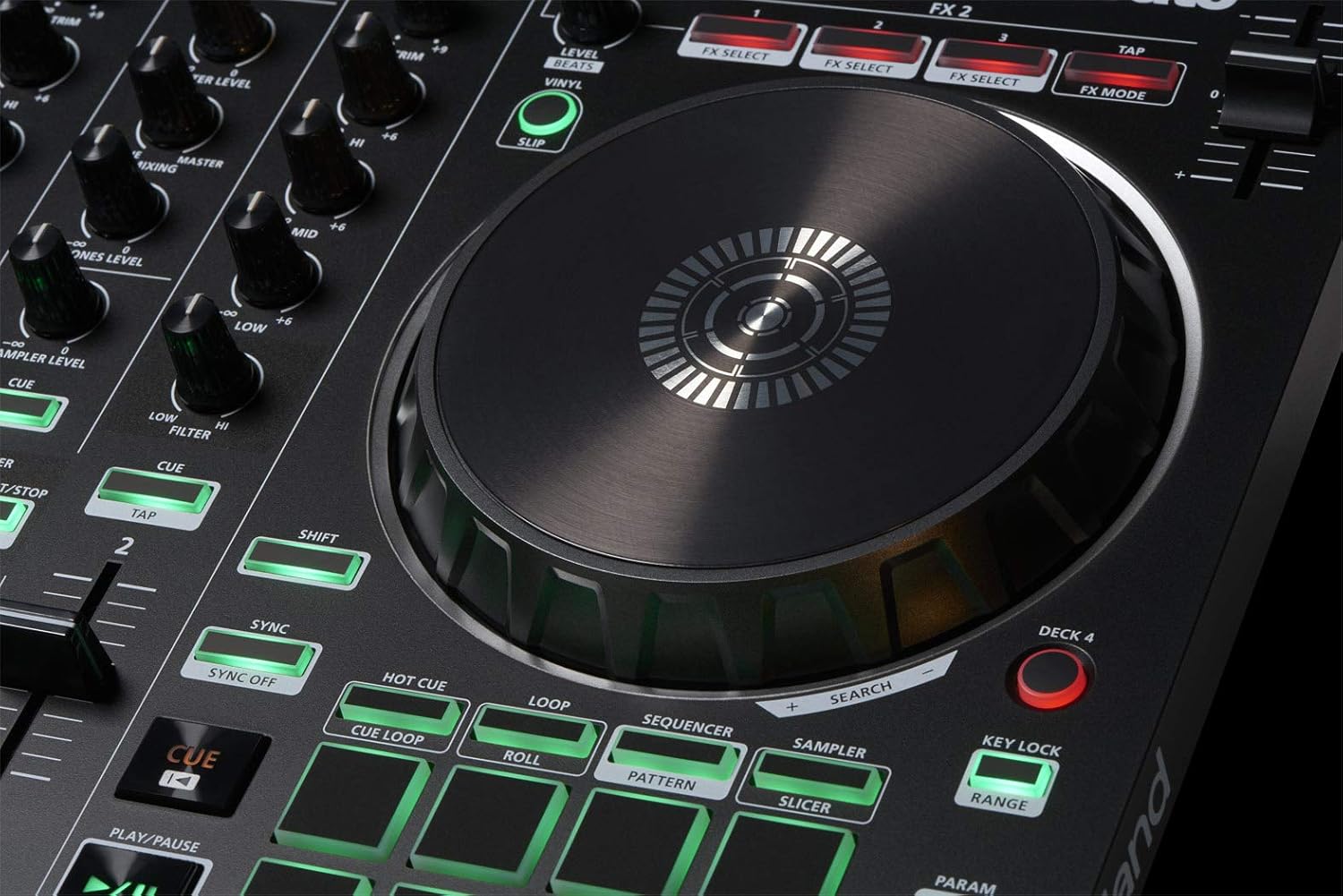 Roland DJ-202 DJ Controller Bundle with Stand, Headphones, and Austin Bazaar Polishing Cloth