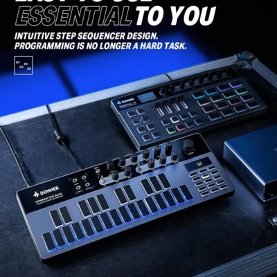 71X2RjiGVkL. AC SL1500 Analog Bass Synthesizer and Sequencer, Donner Essential B1 with Intuitive User Interface, 128 Patterns Memory, Saturation & Delay Effects, Make for Classic Acid Sound