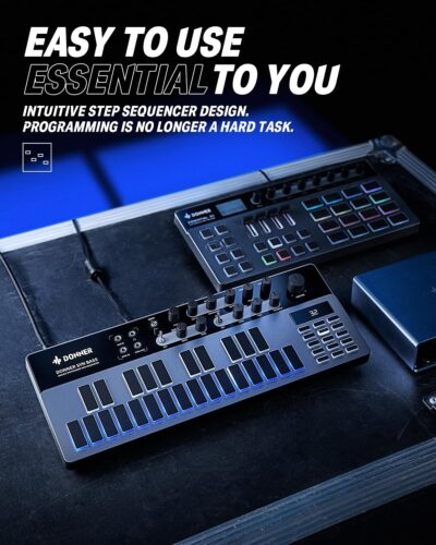 71X2RjiGVkL. AC SL1500 Analog Bass Synthesizer and Sequencer, Donner Essential B1 with Intuitive User Interface, 128 Patterns Memory, Saturation & Delay Effects, Make for Classic Acid Sound