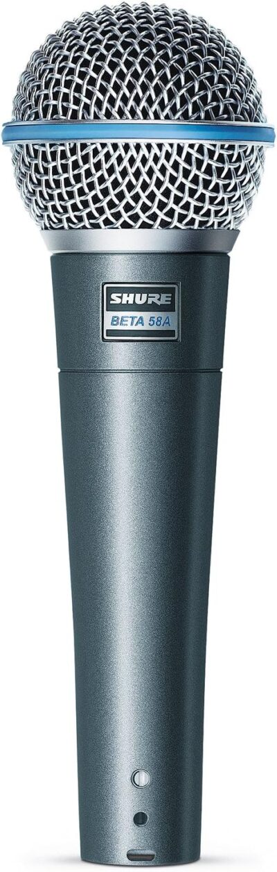 71YCyABiFuL. AC SL1500 Shure Beta 58A Supercardioid Vocal Microphone & Pig Hog Black & White Woven Mic Cable, 20ft XLR – Bundle