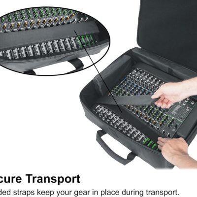 71Ygx4JMKlL. AC SL1500 Audiosavings Bundle: Mackie ProFX16v3 16-Channel 4-Bus Professional Effects Mixer w/USB ProFX16v3 Bundle with Rockville MBP2220 22×20 Pro Mixer Bag & Thick Foam+Semi-Hard+6 Padded Dividers (2 Items)