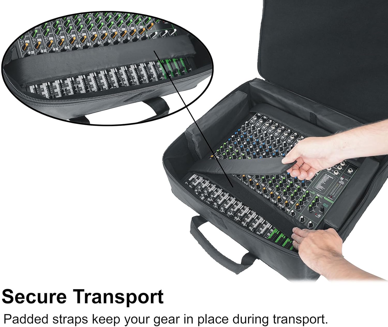 Audiosavings Bundle: Mackie ProFX16v3 16-Channel 4-Bus Professional Effects Mixer w/USB ProFX16v3 Bundle with Rockville MBP2220 22×20 Pro Mixer Bag & Thick Foam+Semi-Hard+6 Padded Dividers (2 Items)